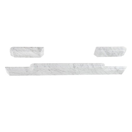 Kingston Brass 30Inch Carrara Marble Backsplash with Sidesplash, Carrara White KMS30MBS